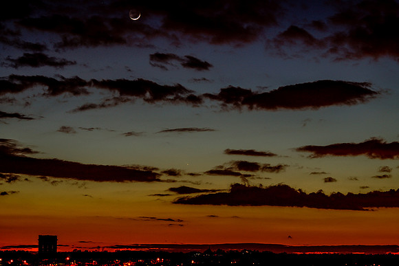 Comet Pan-Starrs New Moon and ground